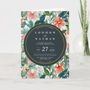 Vibrant Botanical Bloom Floral Wedding Invitation