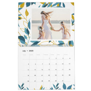Vibrant Botanical Editable Year Photo Calendar