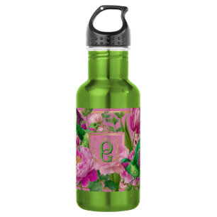 Vibrant Botanical Hummingbird Monogrammed 532 Ml Water Bottle