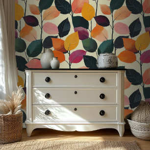 Vibrant Botanical Leaves Design Peel and Stick Wallpaper