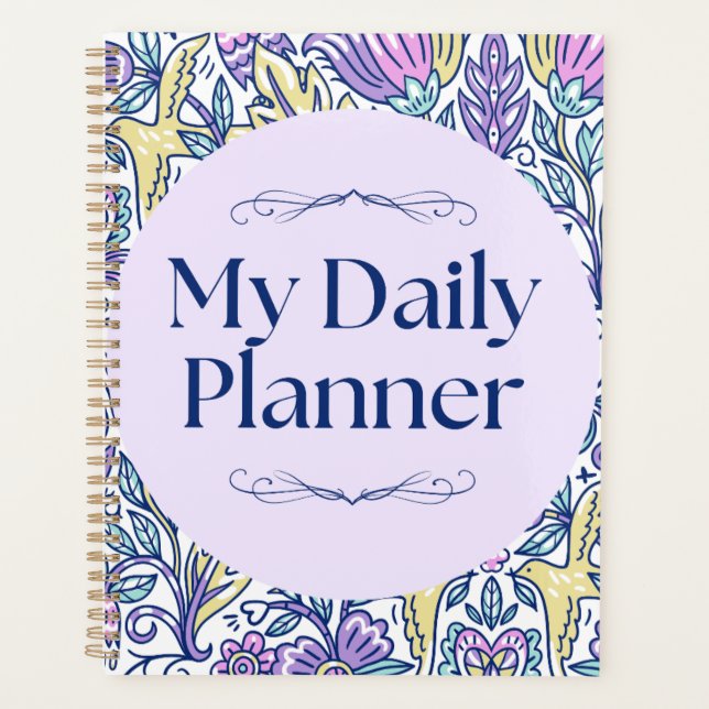 Vibrant Botanical Pattern Daily Organiser (Front)