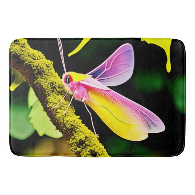 Vibrant Branch Insect Design Bath Mat (Front)