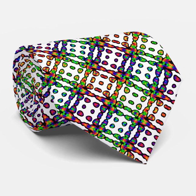 Vibrant Bright Colorful Pattern Tie (Rolled)
