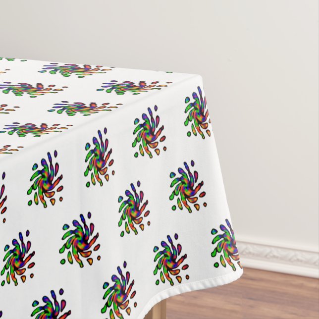 Vibrant Bright Colourful Pattern   Tablecloth (In Situ)