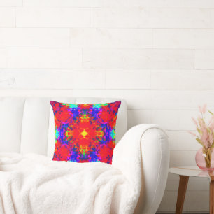 Vibrant Bright Colours Pattern Art Cushion