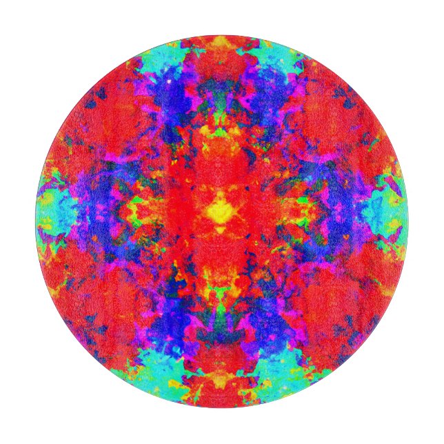 Vibrant Bright Colours Pattern Art Cutting Board (Front)
