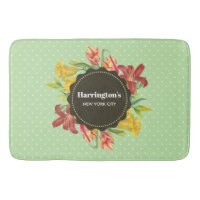 Vibrant Bright Spring Flowers Wreath Polka Dots