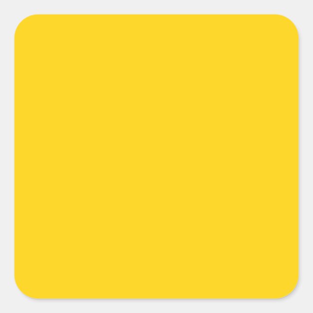 Vibrant Bright Yellow Customisable Solid Colour Square Sticker (Front)