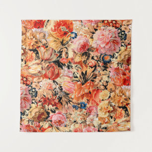 Vibrant Brushstroke Flowers: Dynamic Background Tapestry