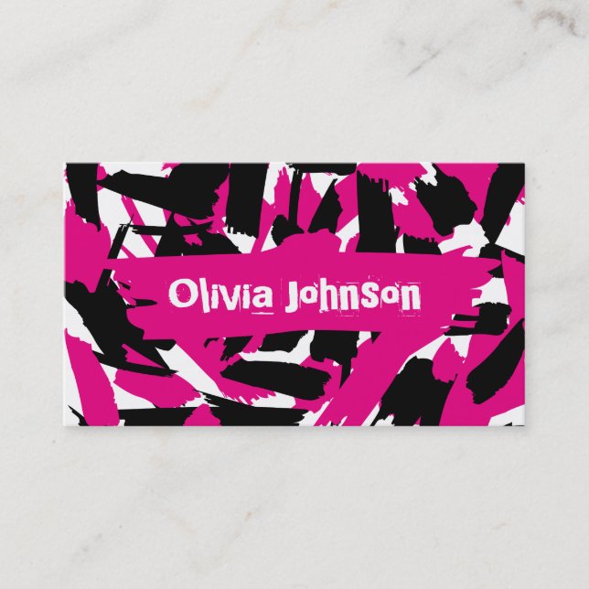 Vibrant Brushstroke Pattern Business Card (Front)