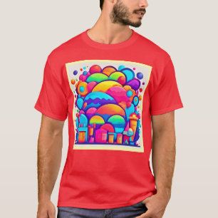 Vibrant Bubble Cityscape T-Shirt