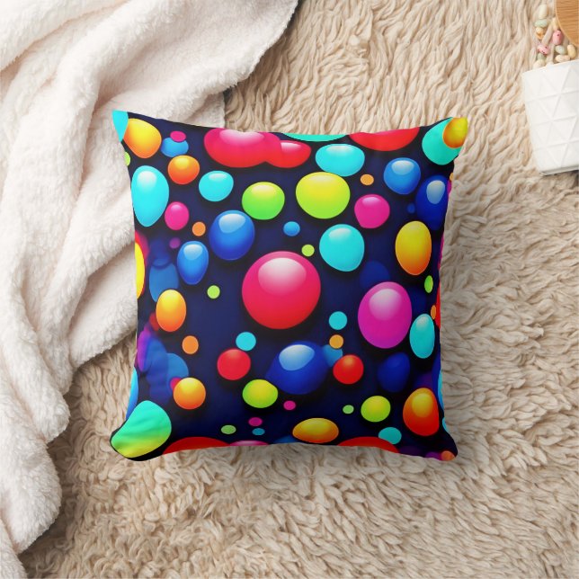 Vibrant Bubble Pop Art Cushion (Blanket)