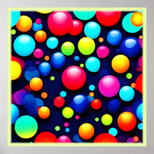 Vibrant Bubble Pop Art Poster