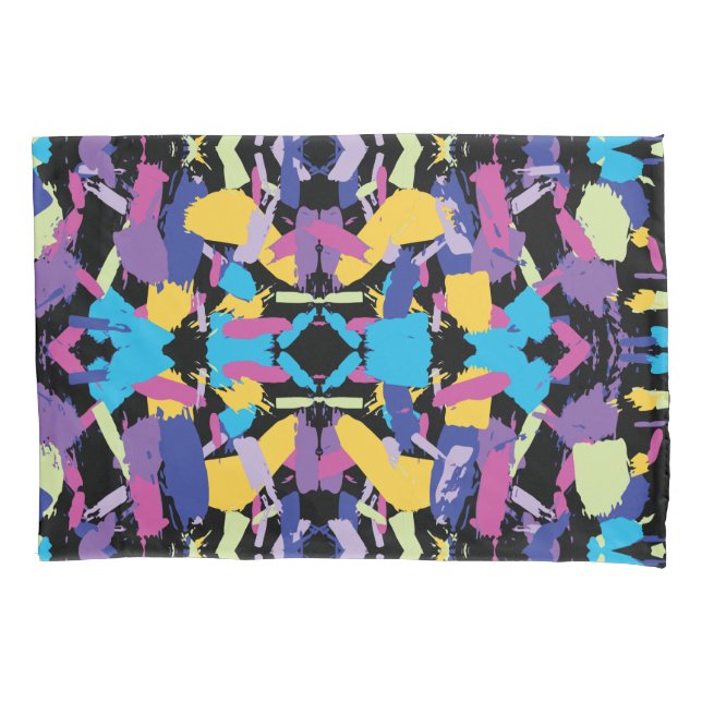 Vibrant Burst: Random Colour Splashes Pillowcase (Front)