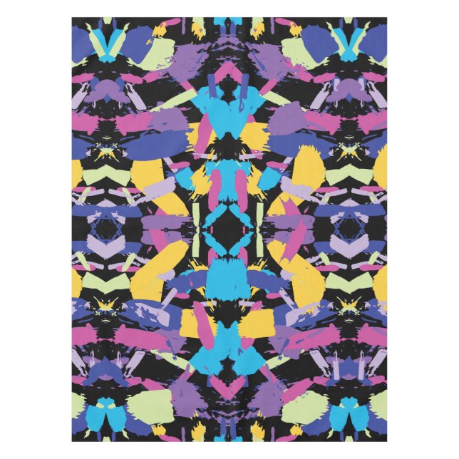 Vibrant Burst: Random Colour Splashes Tablecloth (Front)