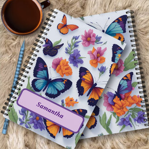 Vibrant Butterflies and Flowers Notebook