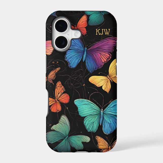 Vibrant Butterflies Monogram  (Back)