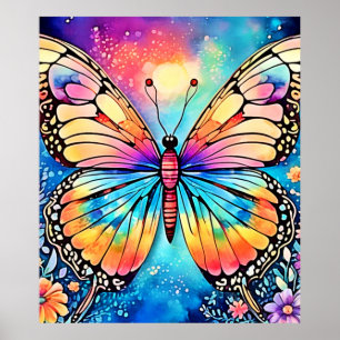 Vibrant Butterfly Art Poster
