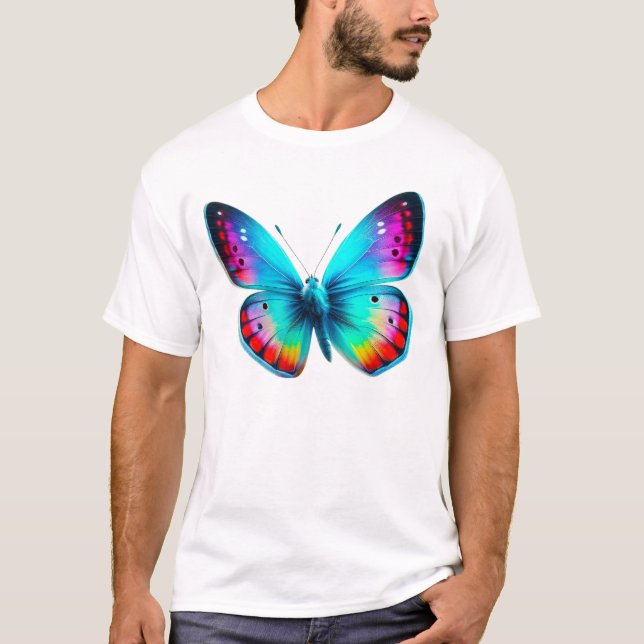 Vibrant Butterfly Art T-Shirt (Front)