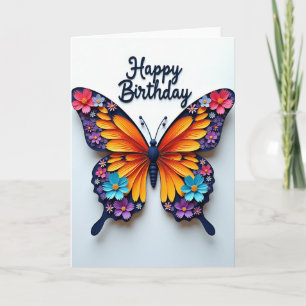Vibrant Butterfly Birthday Card