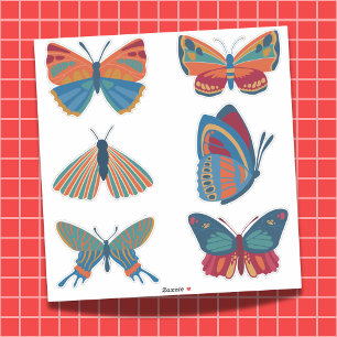Vibrant Butterfly Custom-Cut Vinyl Stickers
