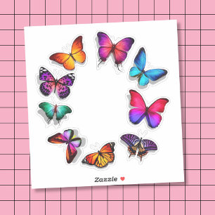 Vibrant Butterfly Decorative Vinyl Sticker Sheet 