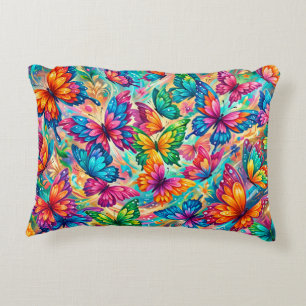 Vibrant Butterfly Dreamscape – Tropical Boho Decorative Cushion