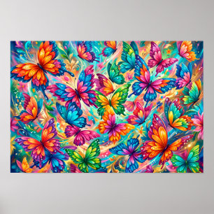 Vibrant Butterfly Dreamscape – Tropical Boho Poster