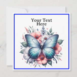 Vibrant Butterfly Floral Bouquet Art-96283 Holiday Card