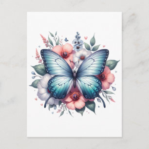 Vibrant Butterfly Floral Bouquet Art-96283 Postcard