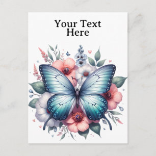 Vibrant Butterfly Floral Bouquet Art-96283 Postcard