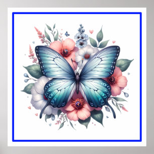 Vibrant Butterfly Floral Bouquet Art-96283 Poster