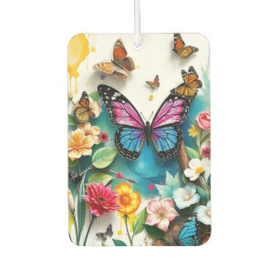 Vibrant Butterfly Garden   Inspired Spring Design Car Air Freshener