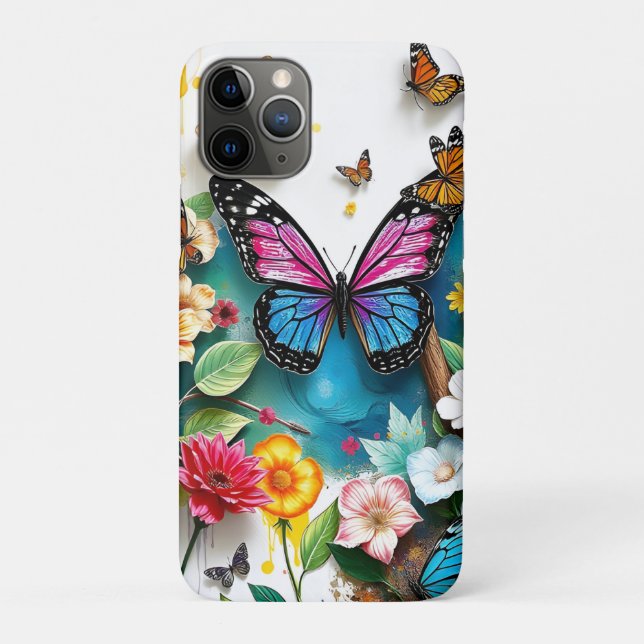 Vibrant Butterfly Garden | Inspired Spring Design Case-Mate iPhone Case (Back)