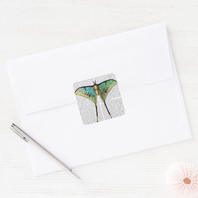 Vibrant Butterfly Square Sticker (Envelope)