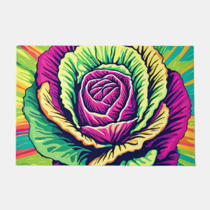 Vibrant Cabbage Pop Art Doormat