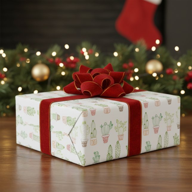 Vibrant Cactus-Themed Wrapping Paper  (Vibrant Cactus-Themed Wrapping Paper)