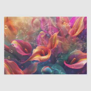 Vibrant Calla Lillie Translucent Bubble Decoupage Tissue Paper