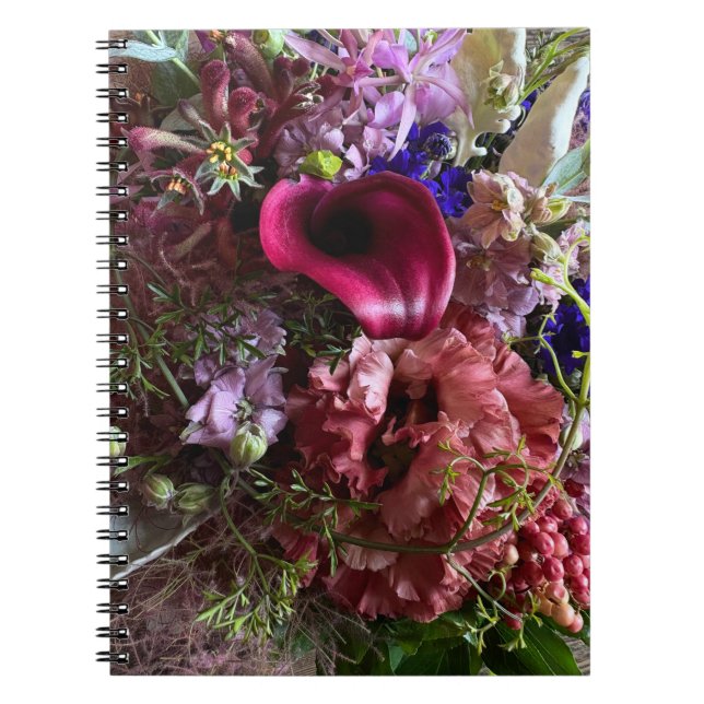 Vibrant Calla Lily and Purple Floral Notebook (Front)