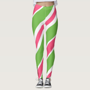 Vibrant Candy Stripe Abstract Leggings