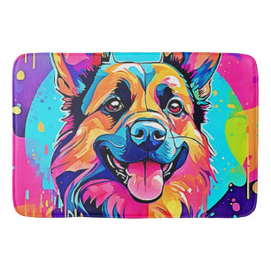 Vibrant Canine: Happy Puppy Love Bath Mat
