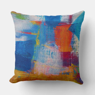 Vibrant Canvas Abstract Art Cushion