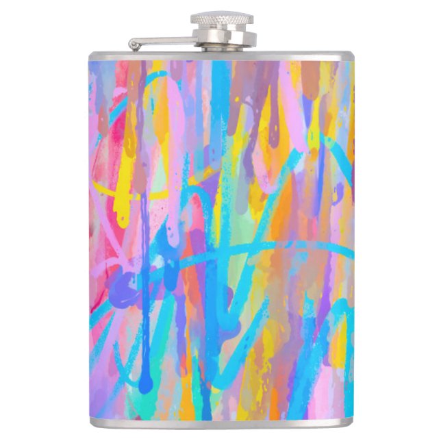 Vibrant Cascade Hip Flask (Front)