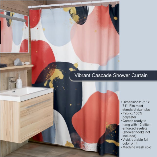 Vibrant Cascade Shower Curtain (Creator Uploaded)