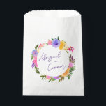 Vibrant Casual Magenta Violet Yellow Favour Bags<br><div class="desc">Elements: tropical floral wreaths surrounding your names an tetail. Names are in a whimsical script, while details are in a modern sans serif font. Colours: purple, pink, yellow, green, orchid, plum, magenta, fuschia, lemon, Themes: bright, tropical, beach, destination, romantic, bohemian, cheerful, modern, casual. Collection: Vibrant Casual Magenta Violet Yellow Wedding...</div>