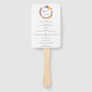 Vibrant Casual Magenta Violet Yellow Program Hand Fan