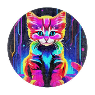 Vibrant Cat Artwork Cutting Board