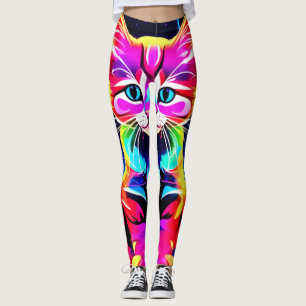 Vibrant Cat Artwork Leggings