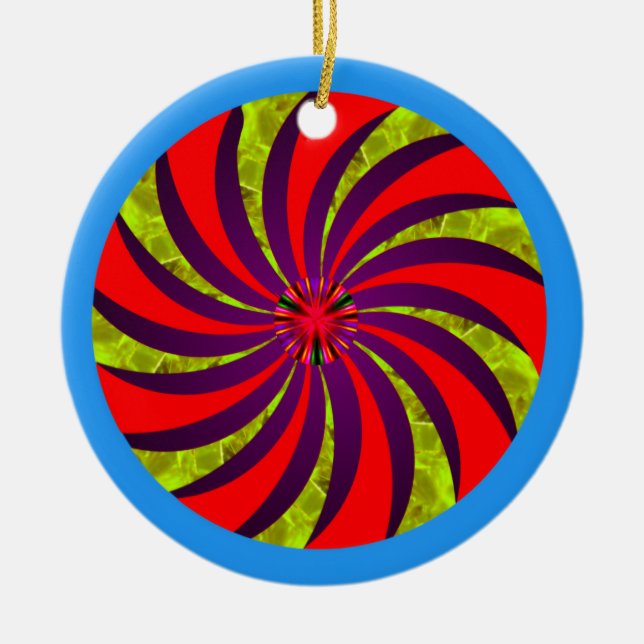 Vibrant Ceramic Circle Ornament (Front)