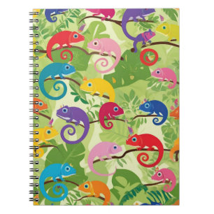 Vibrant Chameleon-Inspired Custom Notebook